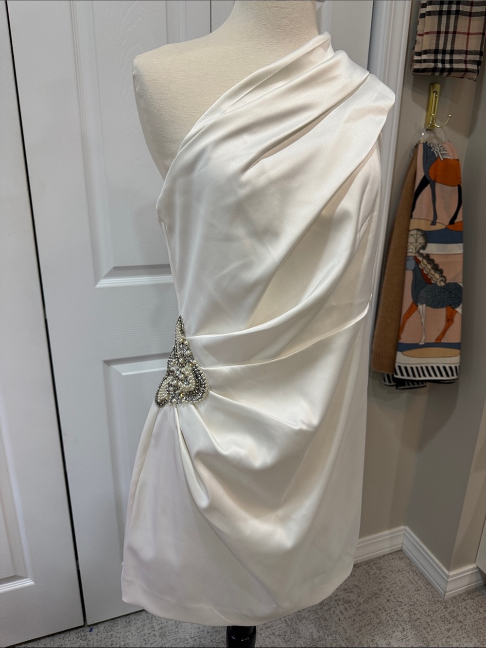 White satin dress